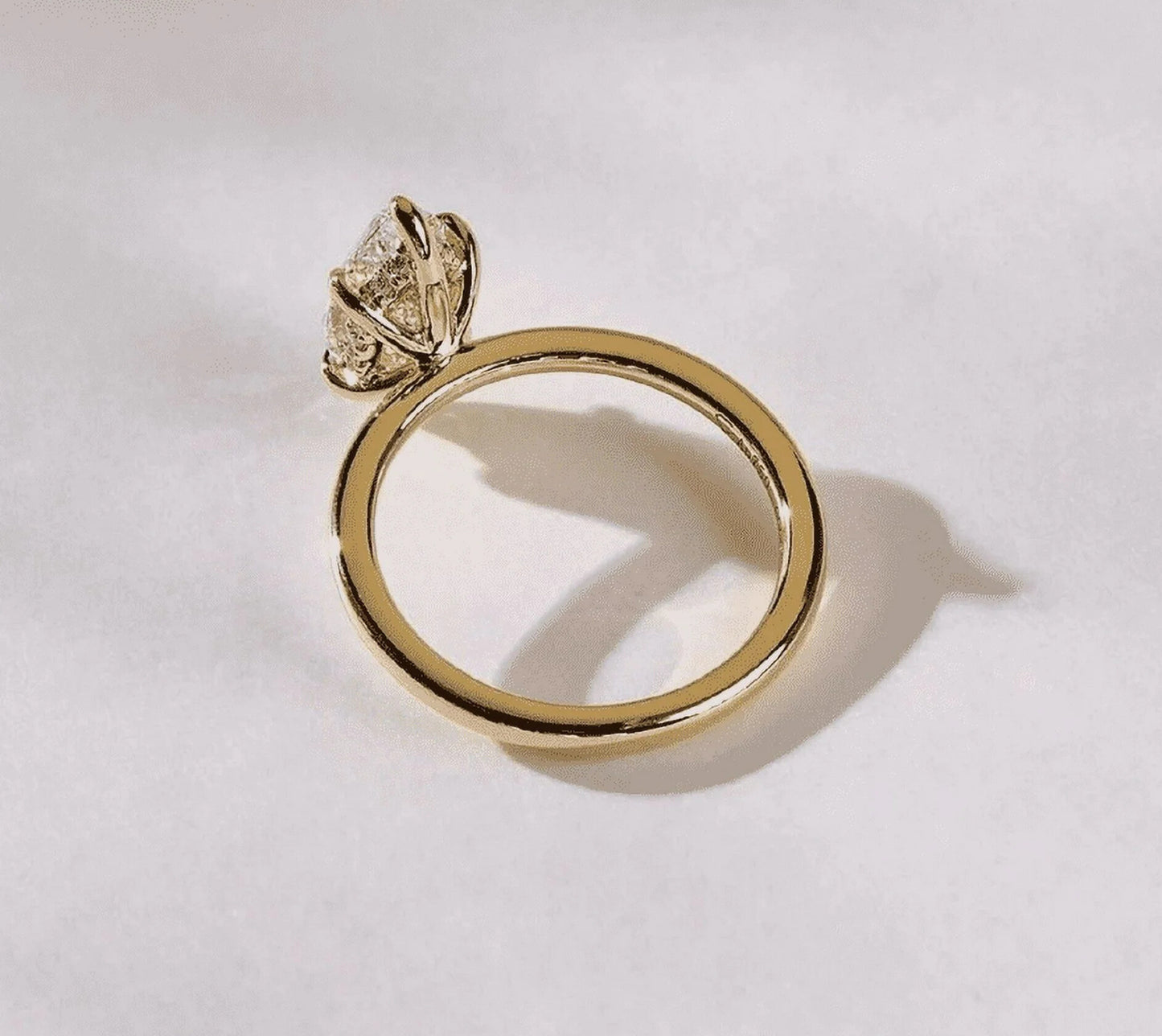 Marquise Moissanite Solitaire Engagement Ring