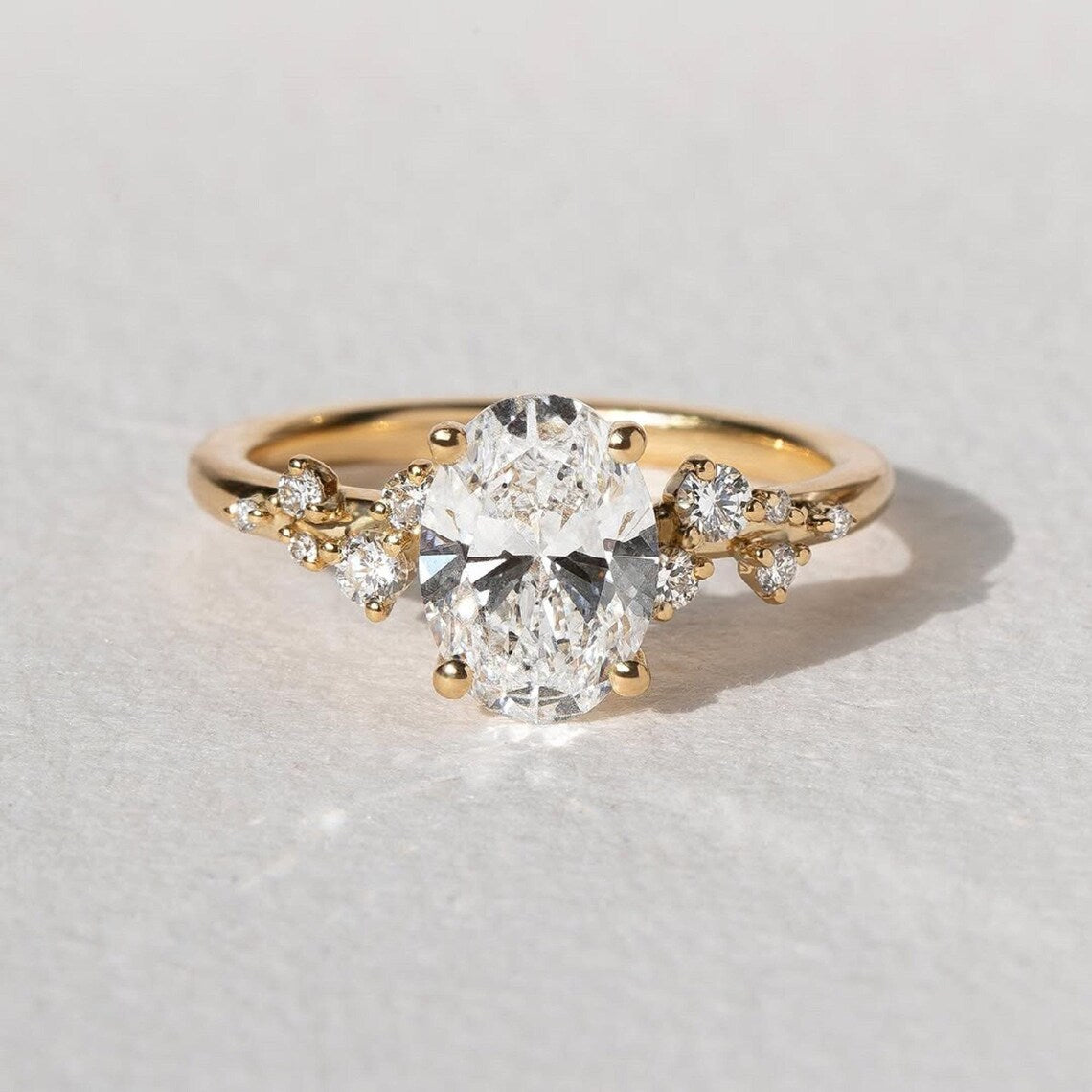 Oval Cut Moissanite Halo Ring