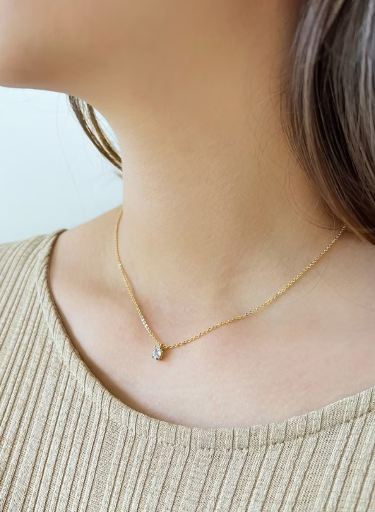 Oval Solitaire Necklace