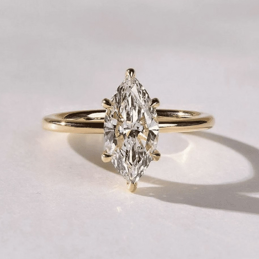 Marquise Moissanite Solitaire Engagement Ring