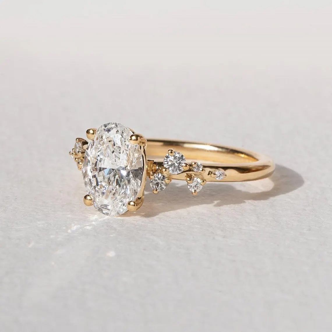 Oval Cut Moissanite Halo Ring